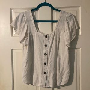 Cream top with buttons